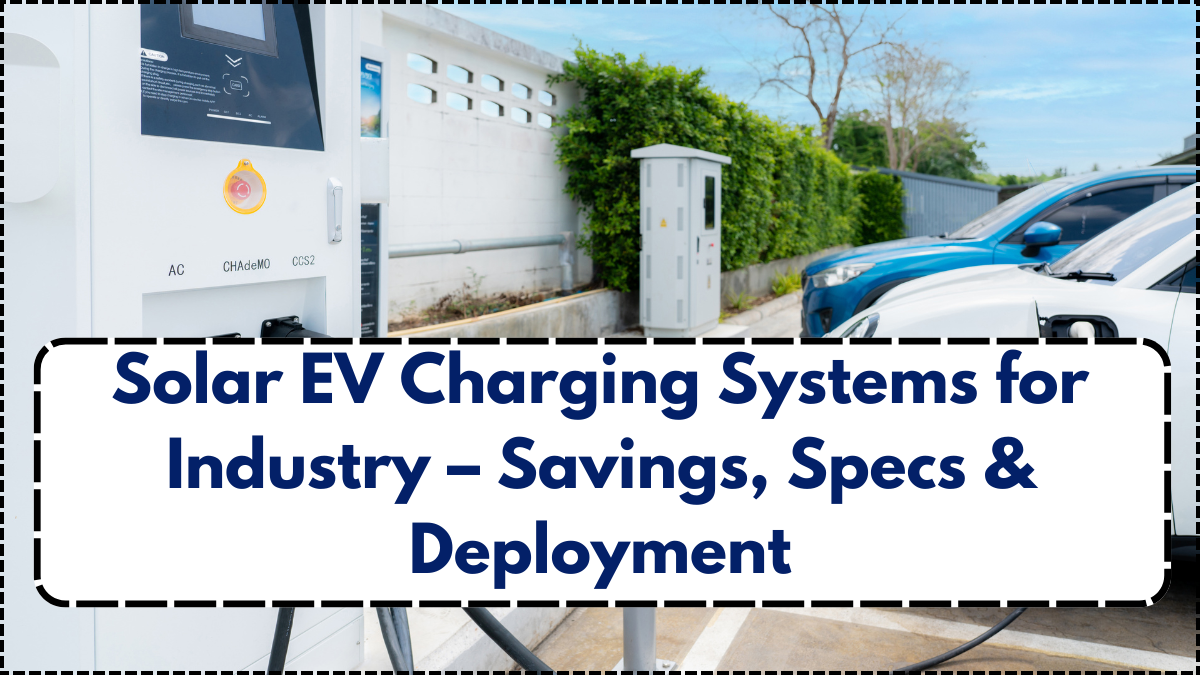 Solar EV Charging Systems for Industry – Savings, Specs & Deployment