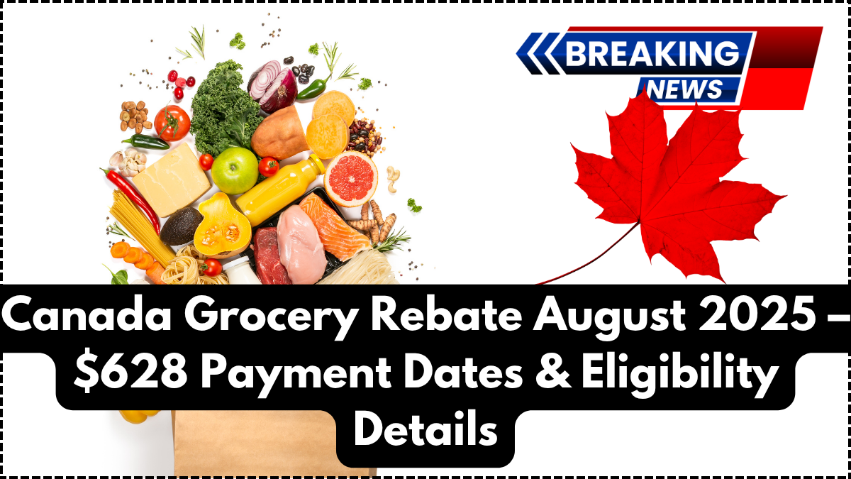 Canada Grocery Rebate August 2025 – $628 Payment Dates & Eligibility Details