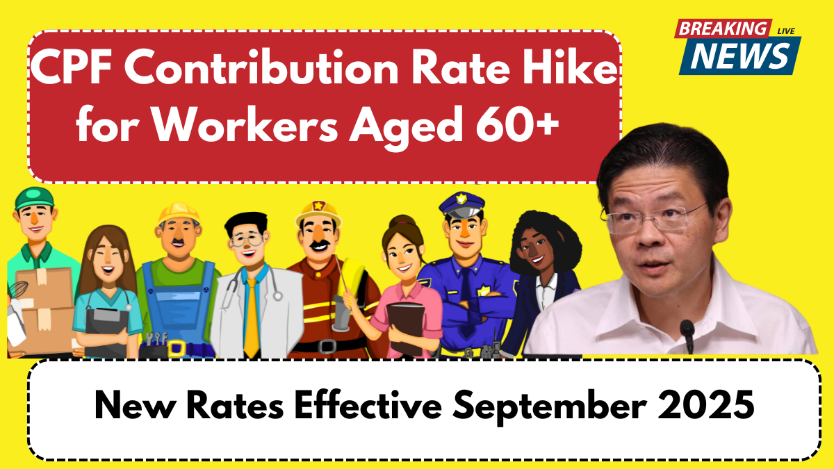 CPF Contribution Rate Hike for Workers Aged 60+ – New Rates Effective September 2025